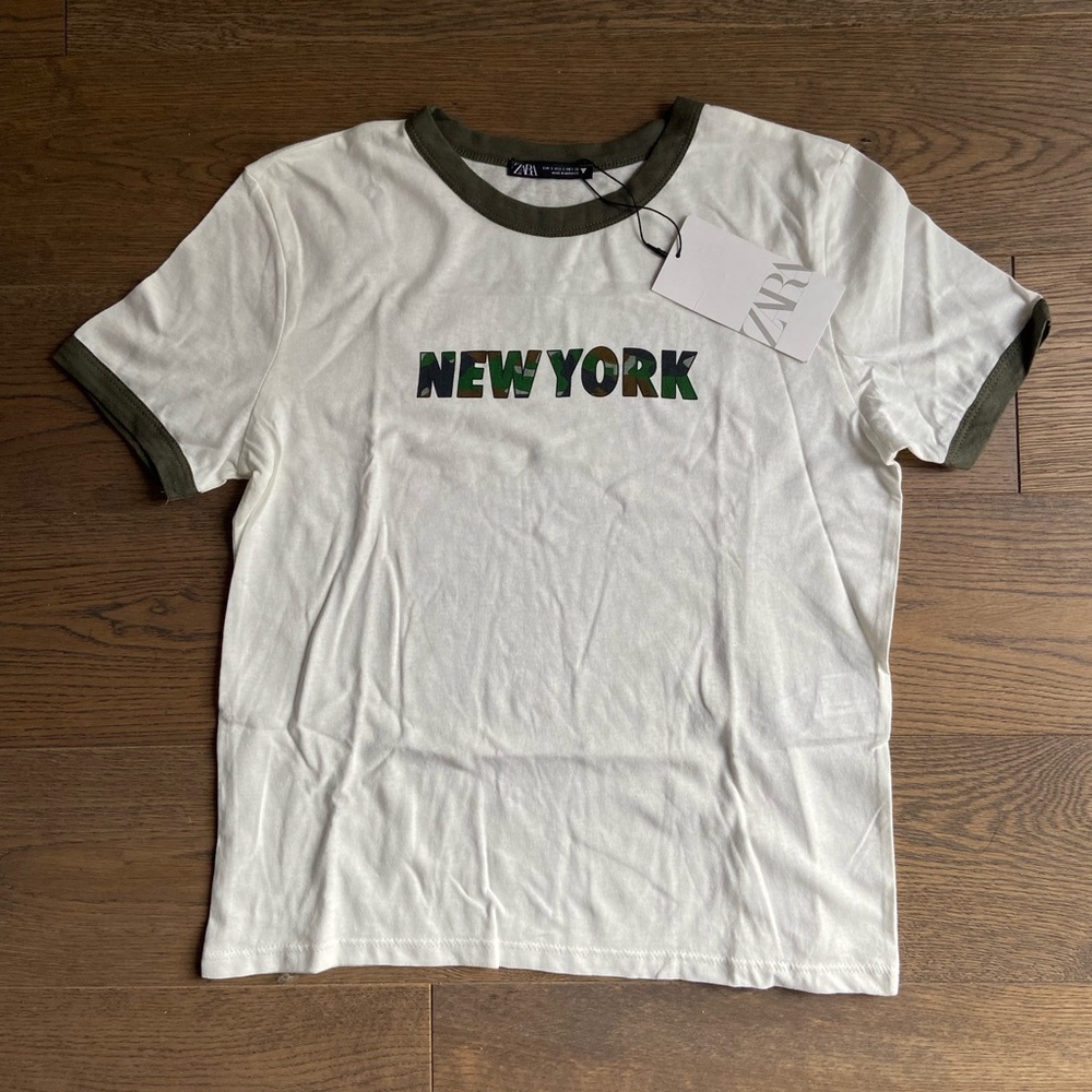 Zara New York Ringer Baby Tee